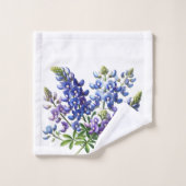 Bleuets fleur bleue de l'État du Texas aquarelle (Gant de toilette)