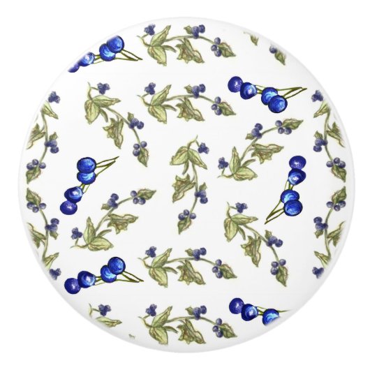 bleuets sur le bouton du tiroir de vigne (Devant)