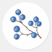 Bleuets Sur Un Sticker Rond Classique À Branche (Devant)