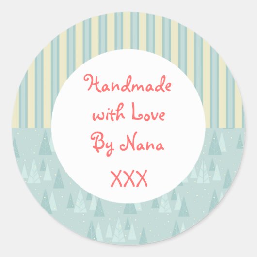 Bleus 'artisanal par' autocollants de Noël (Devant)