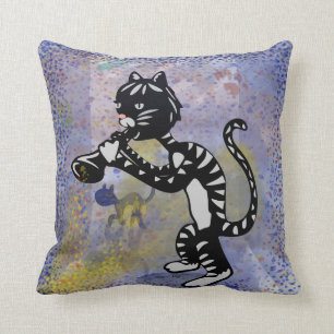 Bleus dans le coussin de Kitty de jazz de nuit
