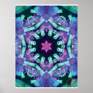 Bleus Kinetic Collage Kaleidoscoop Poster