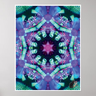 Bleus Kinetic Collage Kaleidoscope Poster