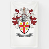 Blevins Family Crest Coat of Arms Spandoek (Verticaal)