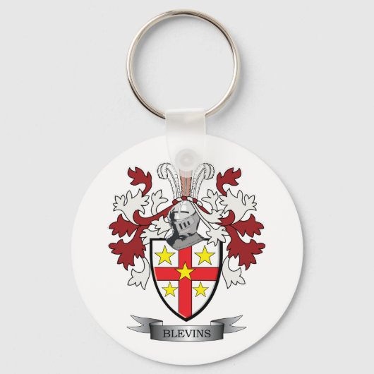 Blevins Family Crest Coat. Sleutelhanger (Voorkant)