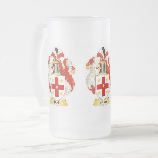 Blevins Family Crest Heraldry Frosted Mok (Voorkant links)