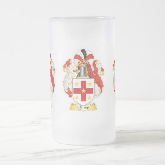 Blevins Family Crest Heraldry Frosted Mok (Center)