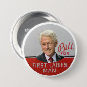 Blii Clinton voor eerste Man dames Ronde Button 7,6 Cm (Voorkant /achterkant)
