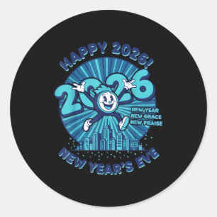 Blij 2026 Oud en Nieuw ontwerp  Ronde Sticker