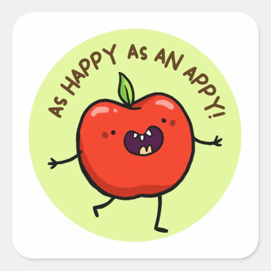 Blij als appy fruit Sticker (Voorkant)