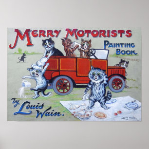 Blij Autobezitters Kleurboek, Louis Wain Poster