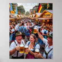 Blij Bavariaans Oktoberfest Scène Poster