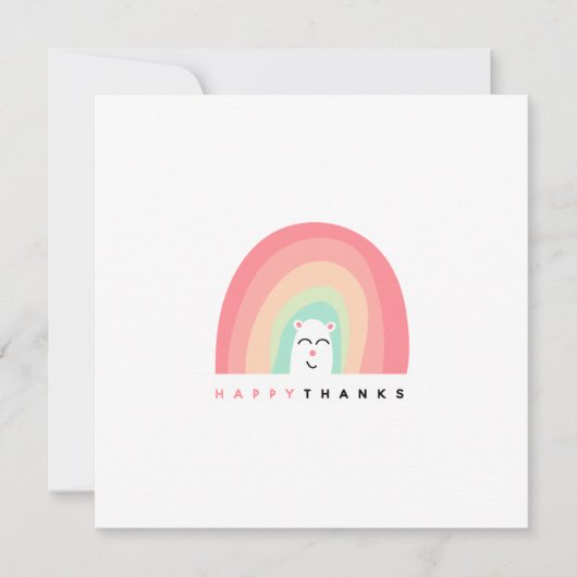 Blij Bedankt Cute Regenboog Dier Persoonlijk (Voorkant)