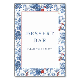 Blij Blauwe Bloemrijke Dessertbar Bord Kaart