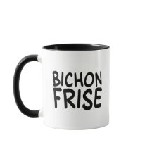 Blij-blij Bichon Frise Comic Lettertype Mok