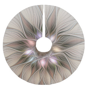Blij Bloem Abstract Beige Bruin Bloemig Fractal Kerstboom Rok