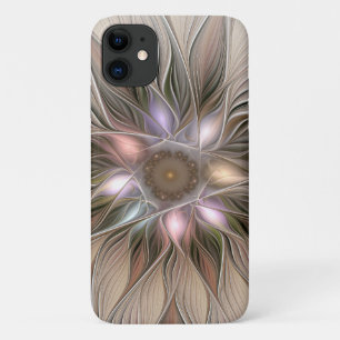 Blij Bloem Abstract Beige Bruin Bloemmotief Fracta iPhone 11 Hoesje