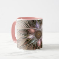 Blij Bloem Abstract Beige Bruin Bloemmotief Fracta