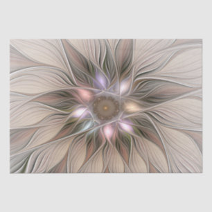 Blij Bloem Abstract Beige Bruin Bloemmotief Fracta Tissuepapier