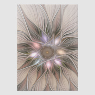 Blij Bloem Abstract Beige Bruine Bloemrijke Fracta Tissuepapier