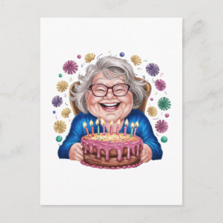 Blij Bril Oma Verjaardag Grafisch Aankondigingskaart