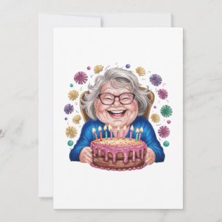 Blij Bril Oma Verjaardag Grafisch Notitiekaartje