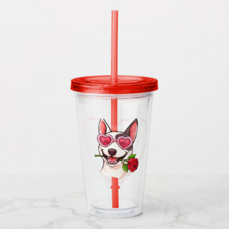 Blij bull terrier acryl drinkbeker