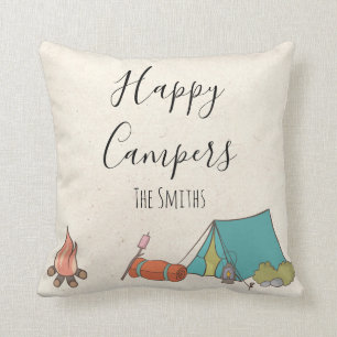 Blij Campers Handgeschreven Persoonlijke Camp Tent Kussen
