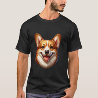 Blij Corgi Hond Liefhebber Schattig Puppengesicht T-shirt