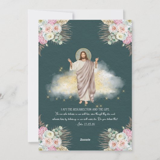 Blij dat de paasheropleving van Jezus Christus kat Feestdagenkaart (Achterkant)
