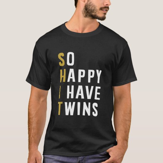 Blij dat ik twee keer een grappig ouderlijk Gezegd T-shirt (Voorkant)