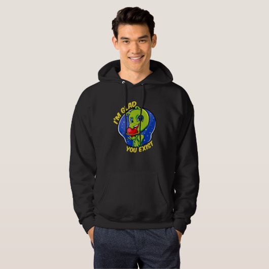 Blij dat je een grappige Aliens Love Appreciation Hoodie (Voorkant volledig)