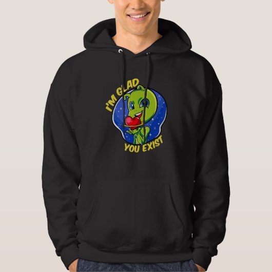 Blij dat je een grappige Aliens Love Appreciation Hoodie (Voorkant)