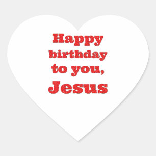 Blij dat je jarig bent, Jezus, kerstcadeau Hart Sticker