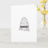 Blij dat je me geen grappige Halloween hebt gegeve Kaart (Gele Bloem)