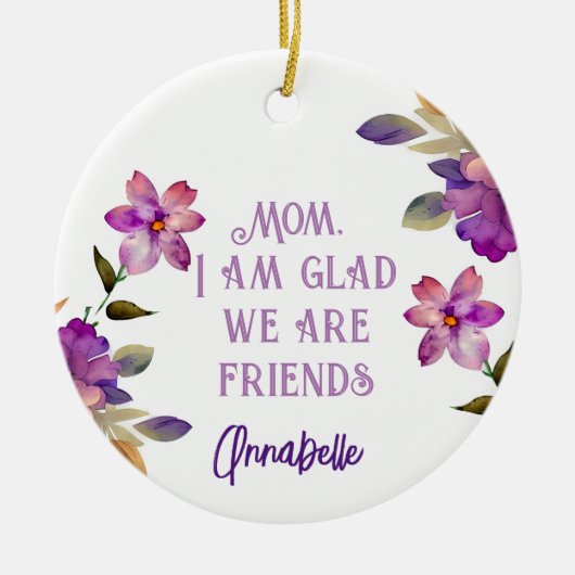 'Blij dat we vrienden zijn' Circle Ornament (Voorkant)