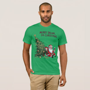 Blij dronken, ik ben Kerstman T-shirt