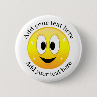 Blij Gezicht Gepersonaliseerd Ronde Button 5,7 Cm