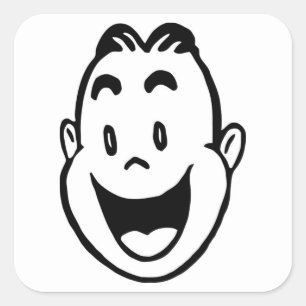 BLIJ GEZICHT VIERKANTE STICKER