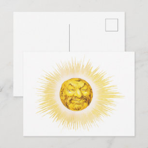 Blij gezicht Zon Briefkaart
