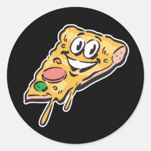 blij gezichtsveld pizza ronde sticker