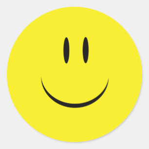 Blij glimlachen, geluk, gezondheid, welzijn ronde sticker