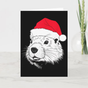 Blij Groundhog Kerstman Op Groundhog Kerstmis Kaart