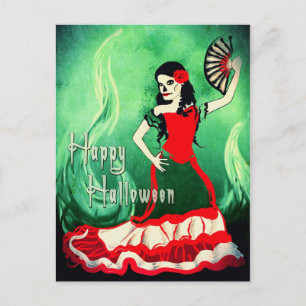 blij halloween spaanse danser briefkaart