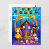Blij Halloween Verkleedfeest Kinderfeest Viering Briefkaart (Voorkant / Achterkant)