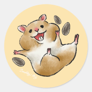 Blij Hamster Ronde Sticker