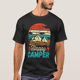 Blij Kampeerder Retro Vintage Overeenkomstige Kam T-shirt