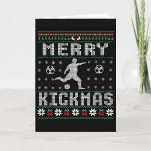 Blij Kermismas Voetbalspeler Lelijke Kerst Sweater Kaart