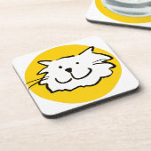 Blij Lachende Kat. Kat-Thema Drankjes Onderzetter (Linkerzijde)