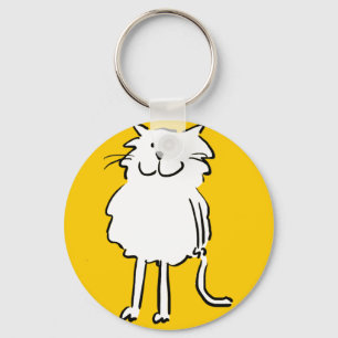 Blij Lachende Kat. Kat-Thema Sleutelhanger
